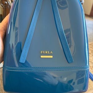 Furla Candy Jelly Blue Backpack With Dustbag